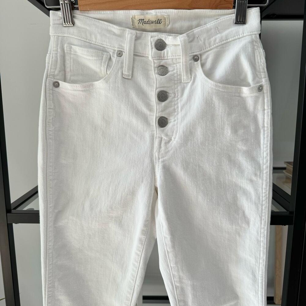 Madewell 10" High-Rise Skinny Jeans in Pure White: Step-Hem Edition Women’s 24 - Picture 6 of 15